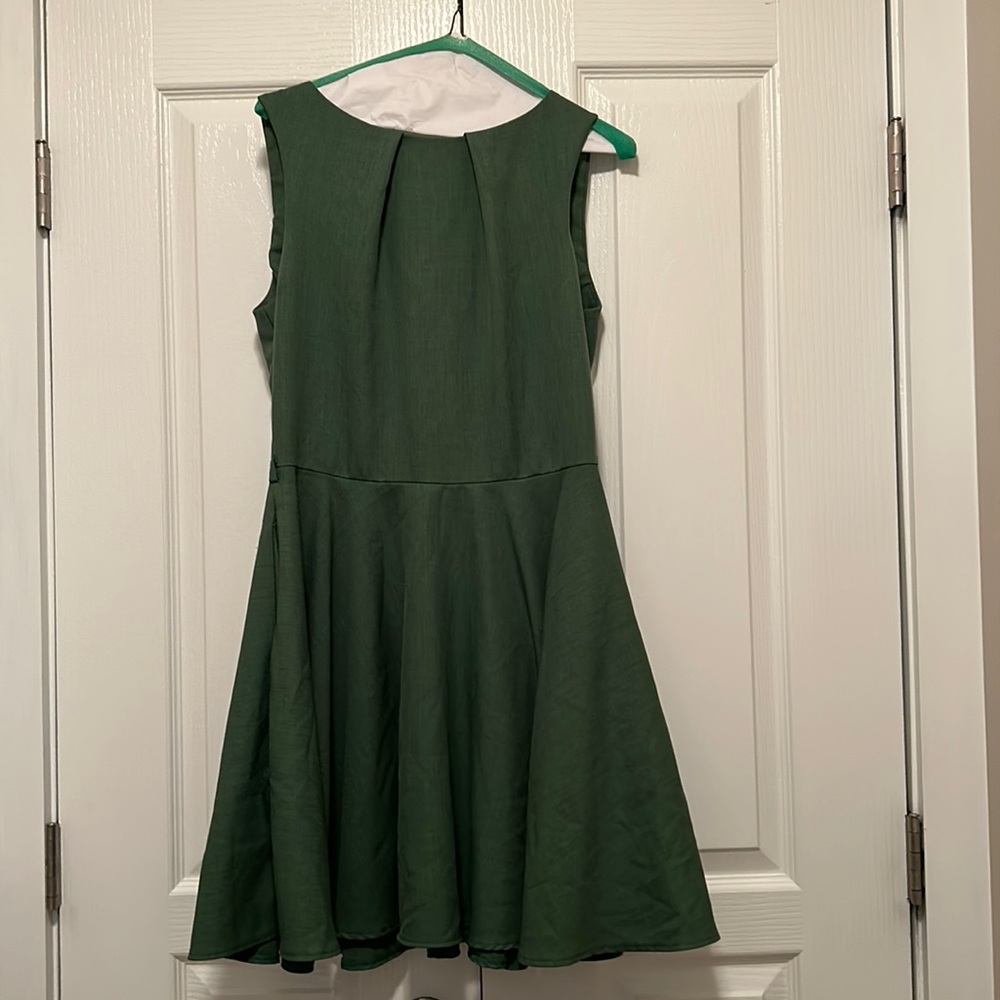 Beautiful sleeveless olive green dress